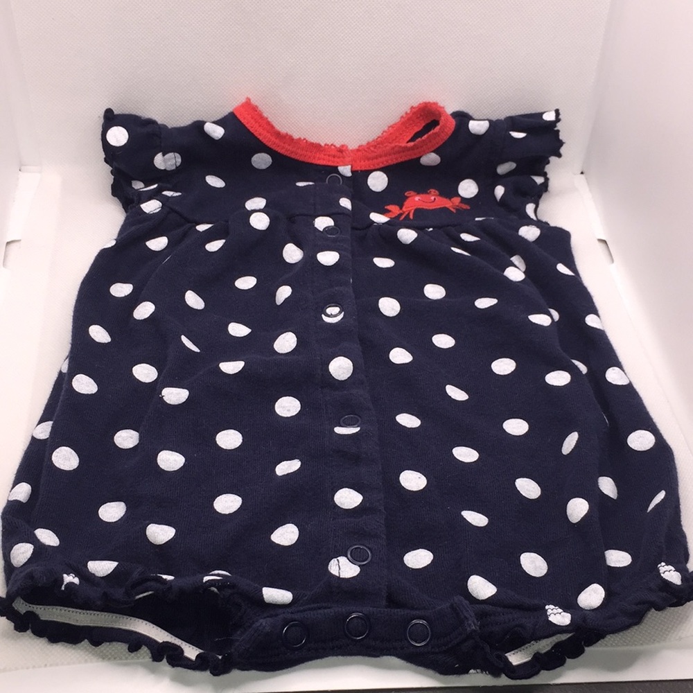 Carter’s Infant Baby Girl Romper Crab Theme 6M